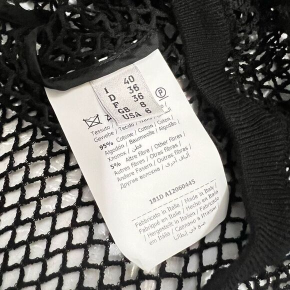 MOSCHINO NWT !! Iconic Open-Knit Short-Sleeve Mesh Top BOUTIQUE COLLECTION Black - Picture 4 of 11